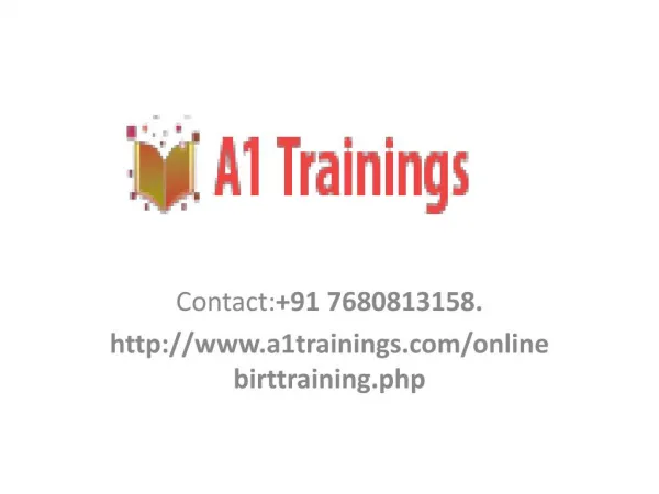 birt report online trainings-course content