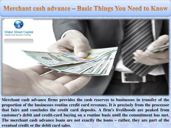 Merchant cash advance – Basic Things You Need to Know