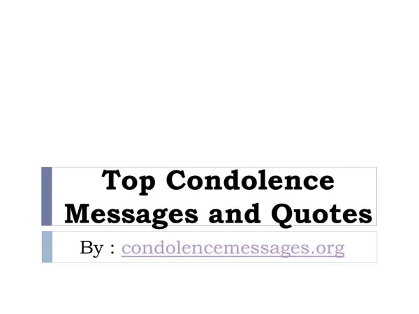 Best Deepest Short condolence message