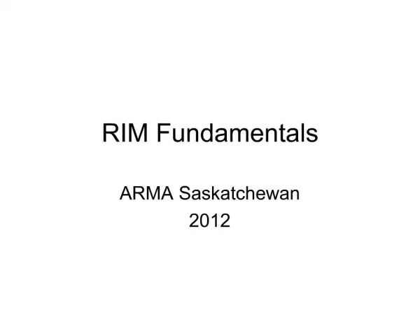 RIM Fundamentals