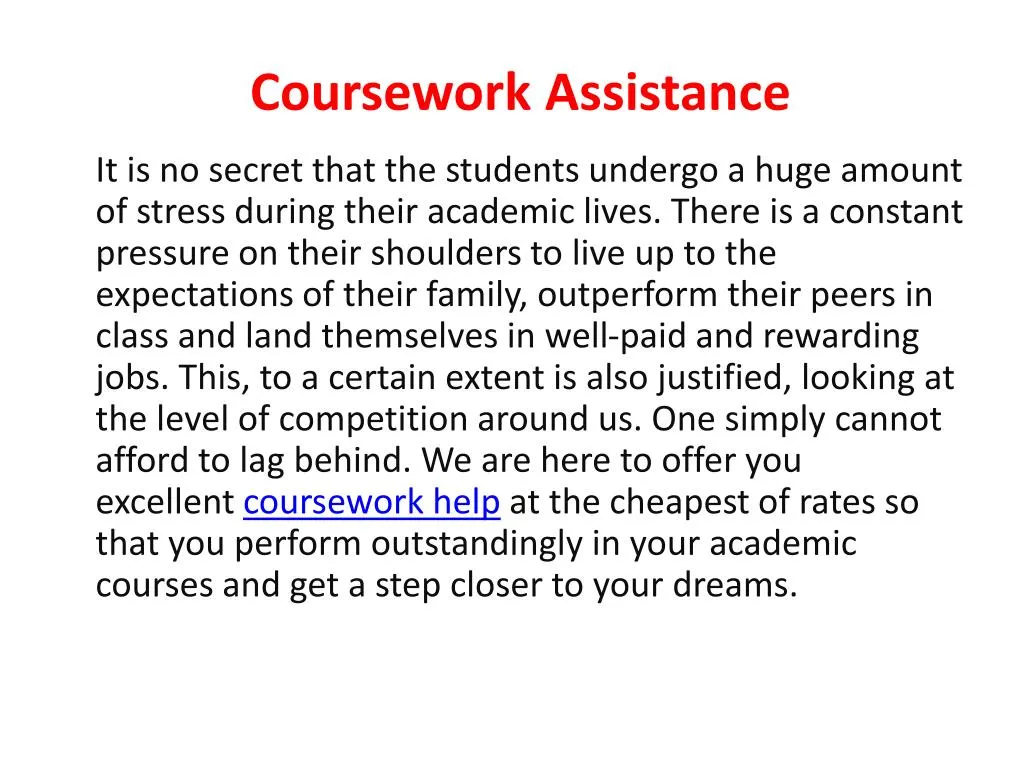 coursework assistance