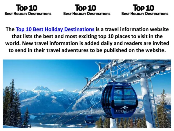 Top 10 Best Holiday Destinations