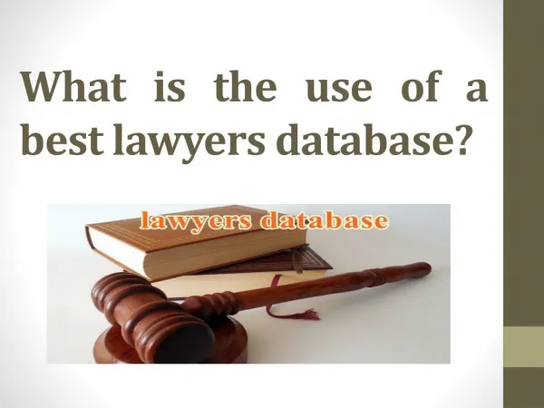 What is the use of a best lawyers database?
