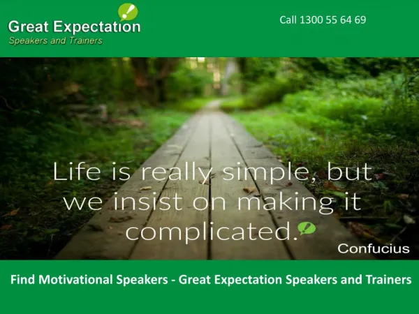 Find Motivational Speakers - Great Expectation Speakers and Trainers