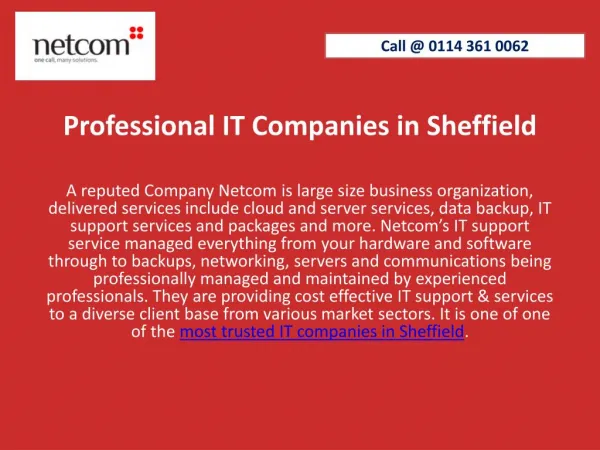 Professional IT Companies in Sheffield