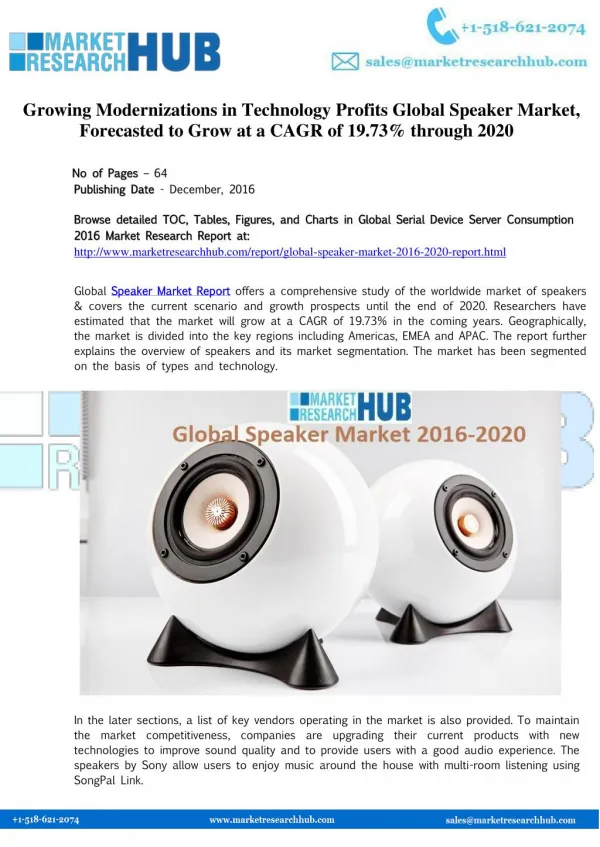 Global Speaker Market Research Report 2020
