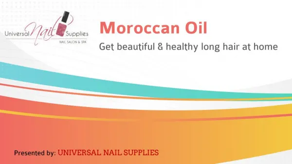 Moroccan Oil - Get beautiful and healthy long hair at home