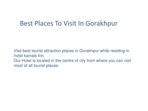 Best Places To Visit In Gorakhpur