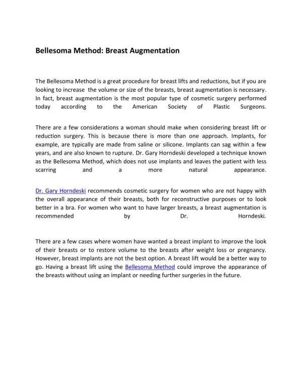 Bellesoma Method: Breast Augmentation