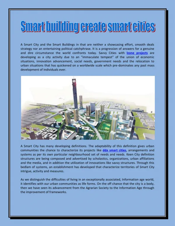 Smart building create smart cities