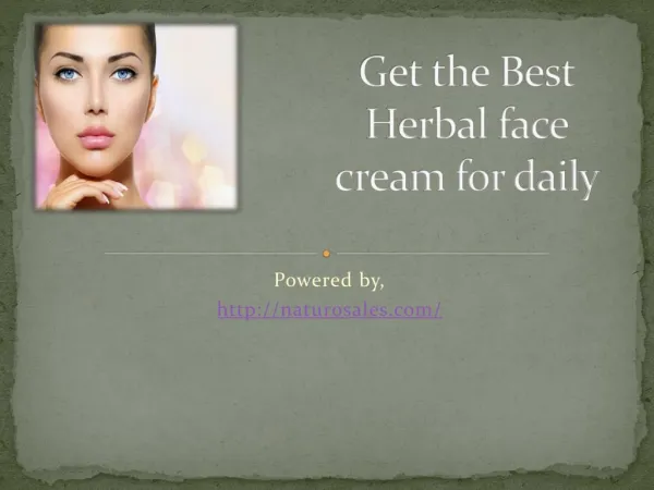 Herbal Skin care products online