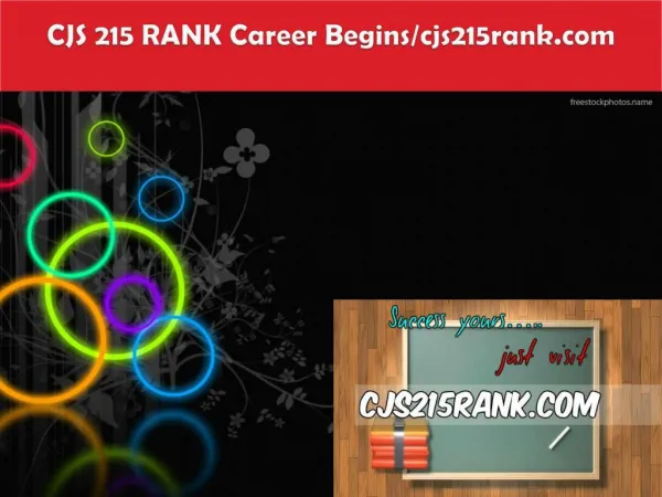 CJS 215 RANK Career Begins/cjs215rank.com