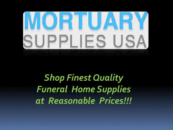 Shop funeral home supplies online
