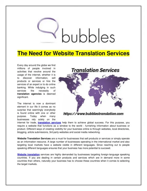 The Need for Website Translation Services