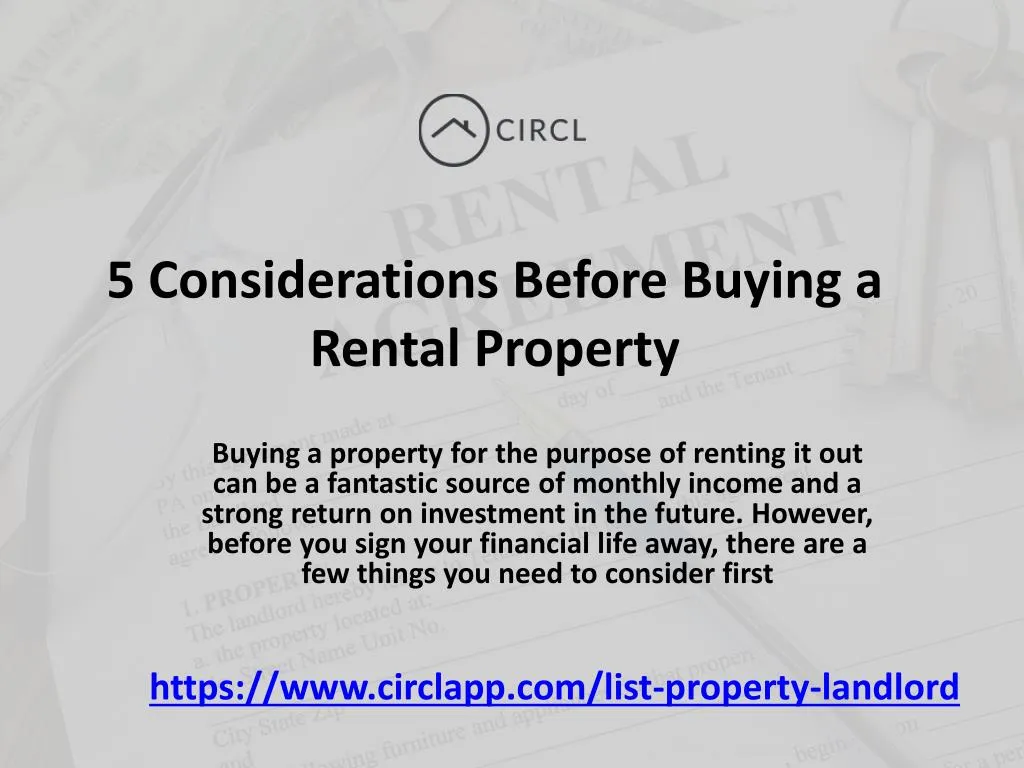 5 considerations before buying a rental property