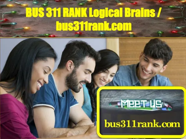 BUS 311 RANK Logical Brains / bus311rank.com