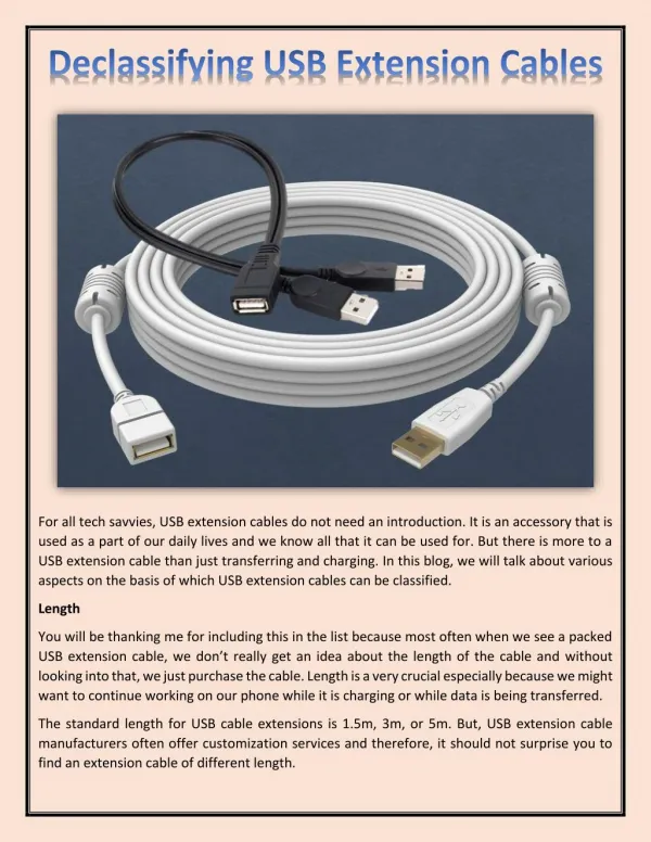 Declassifying USB Extension Cables