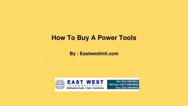 How To Buy A Power Tools