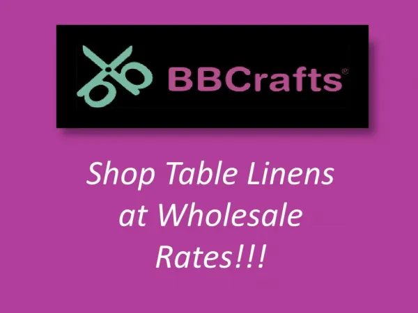 Premium Quality Table Linens at Wholesale Prices