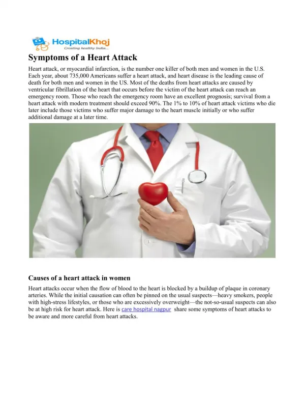 Symptoms of a heart attack