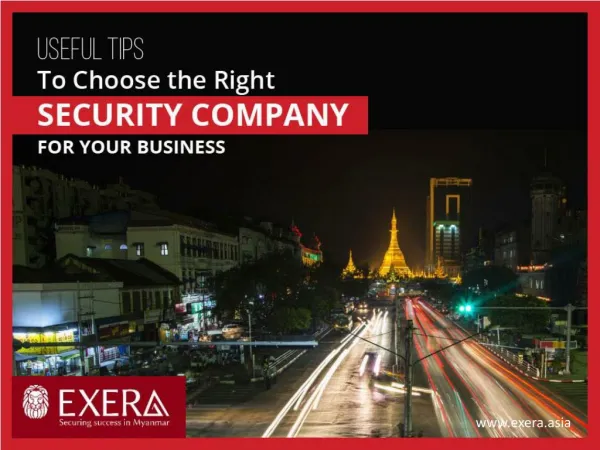 Tips to Choose the Right Security Services in Myanmar
