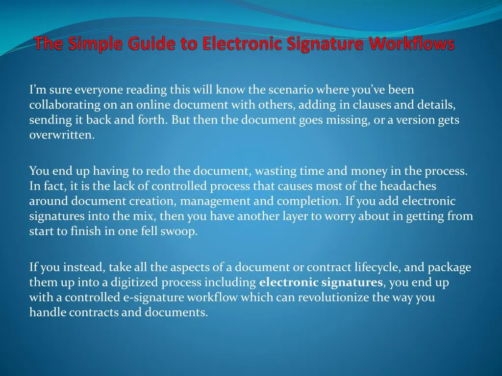 the simple guide to electronic signature workflows