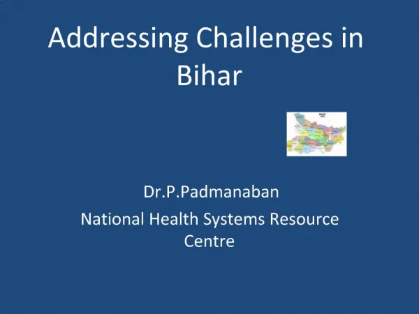 Addressing Challenges in Bihar