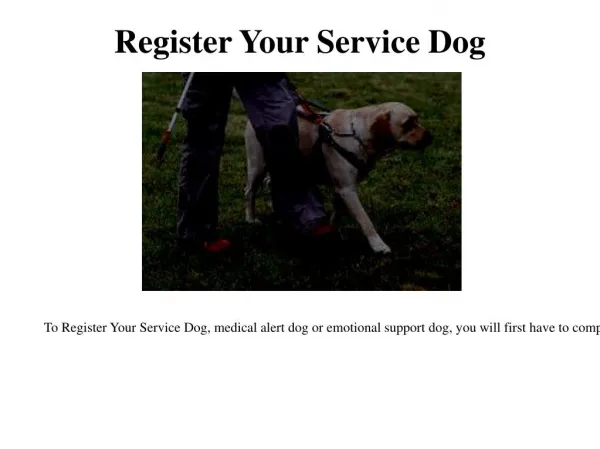 Service pet registration