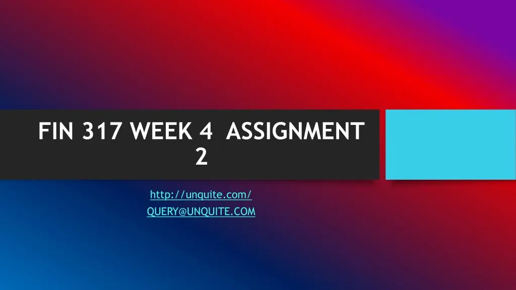 fin 317 week 4 assignment 2