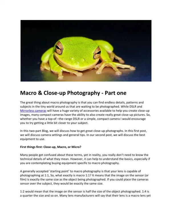 Macro & Close-up Photography - Part one