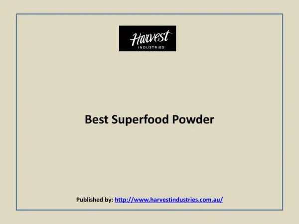 Harvest Industries-Best Superfood Powder