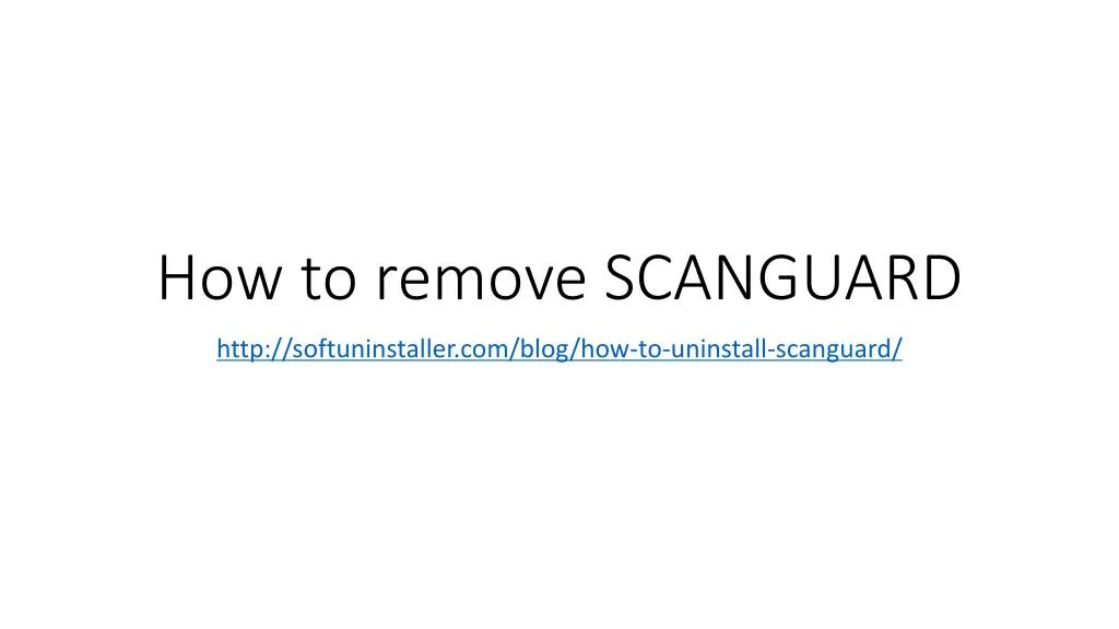 how to remove scanguard