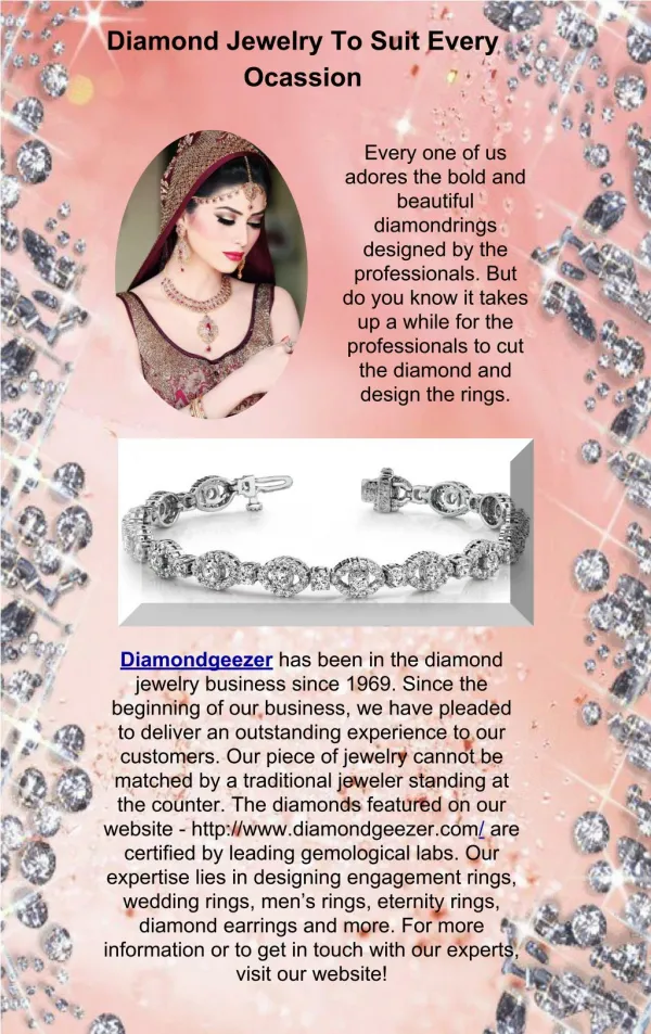 Diamond Jewelry To Suit Every Ocassion