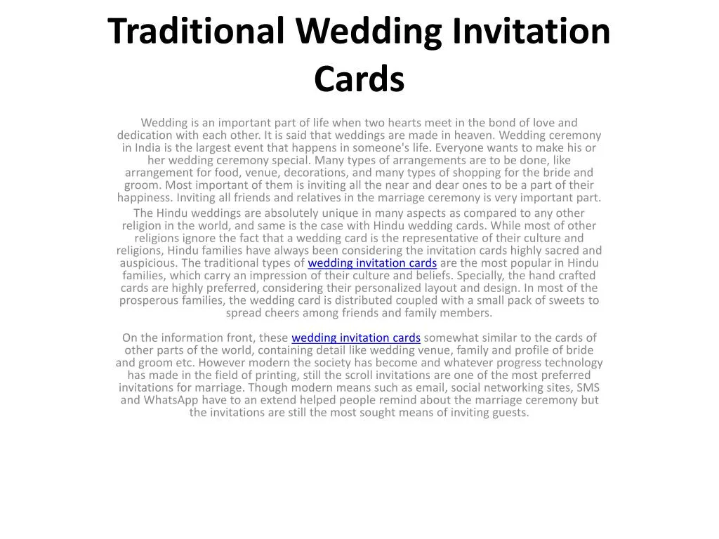 traditional wedding invitation cards