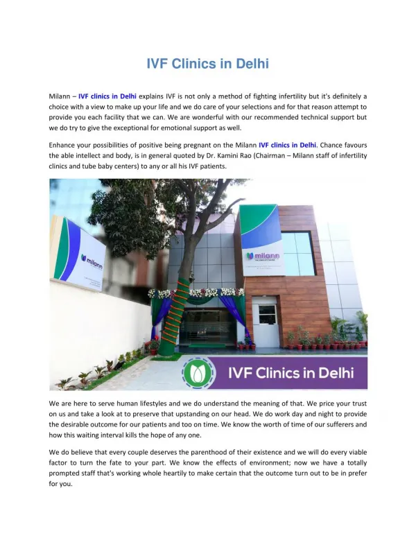 IVF Clinics in Delhi