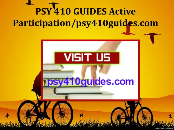 PSY 410 GUIDES Active Participation/psy410guides.com