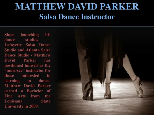 Matthew David Parker - Salsa Dance Instructor