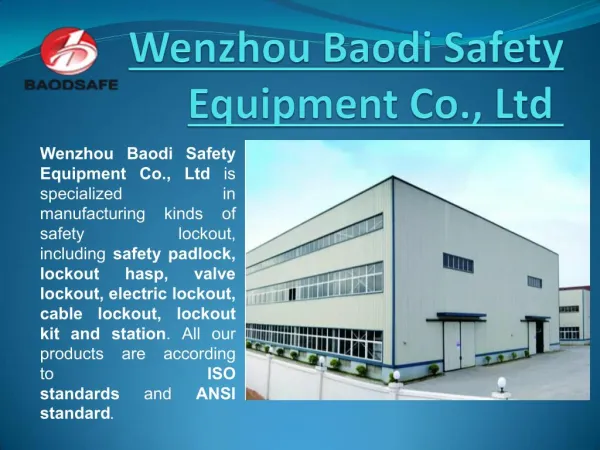 Wenzhou Baodi Safety Equipment Co., Ltd