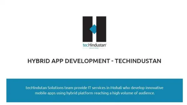 Hybrid App Development - tecHindustan Solutions