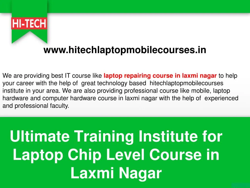 ultimate training institute for laptop chip level course in laxmi nagar