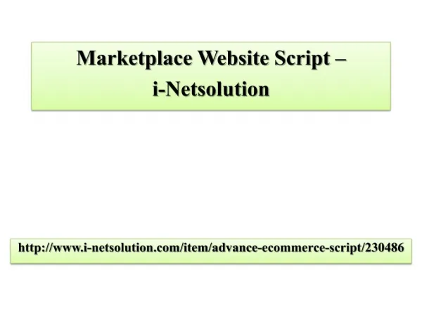 Marketplace Website Script – i-Netsolution