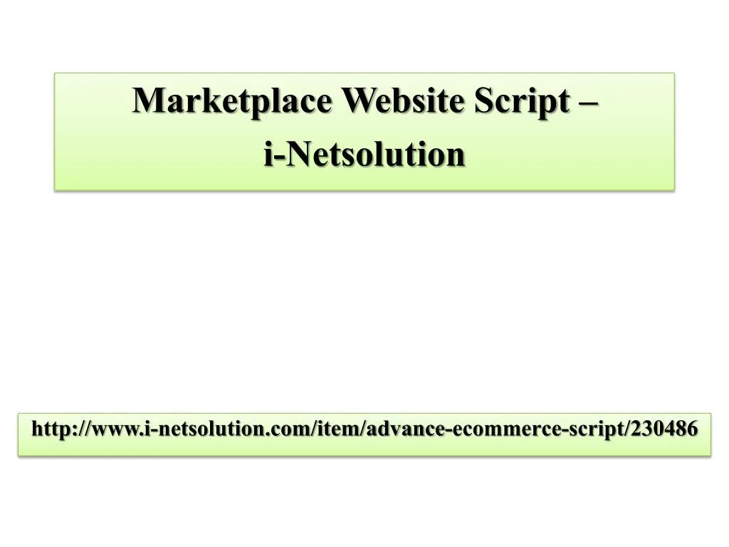 marketplace website script i netsolution