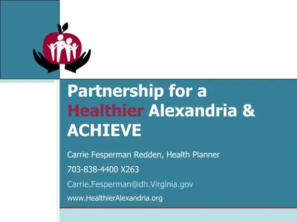 Partnership for a Healthier Alexandria ACHIEVE