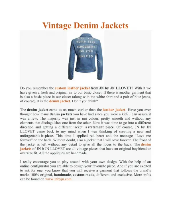 Vintage Denim Jackets