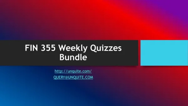 fin 355 weekly quizzes bundle