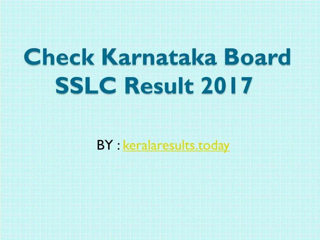 check karnataka board sslc result 2017