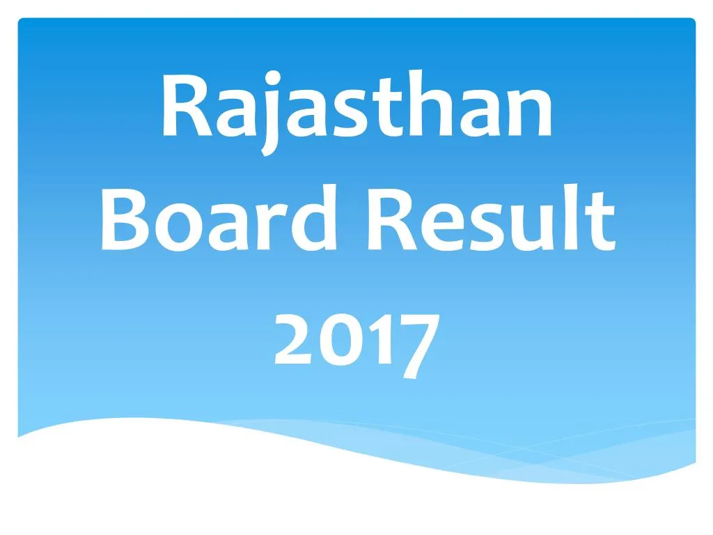 rajasthan board result 2017