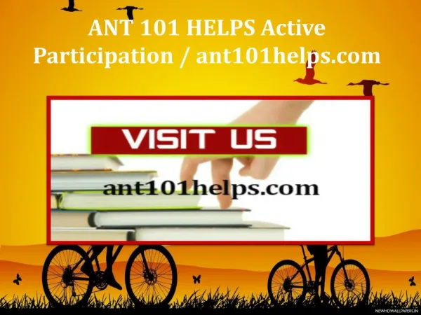 ANT 101 HELPS Active Participation / ant101helps.com