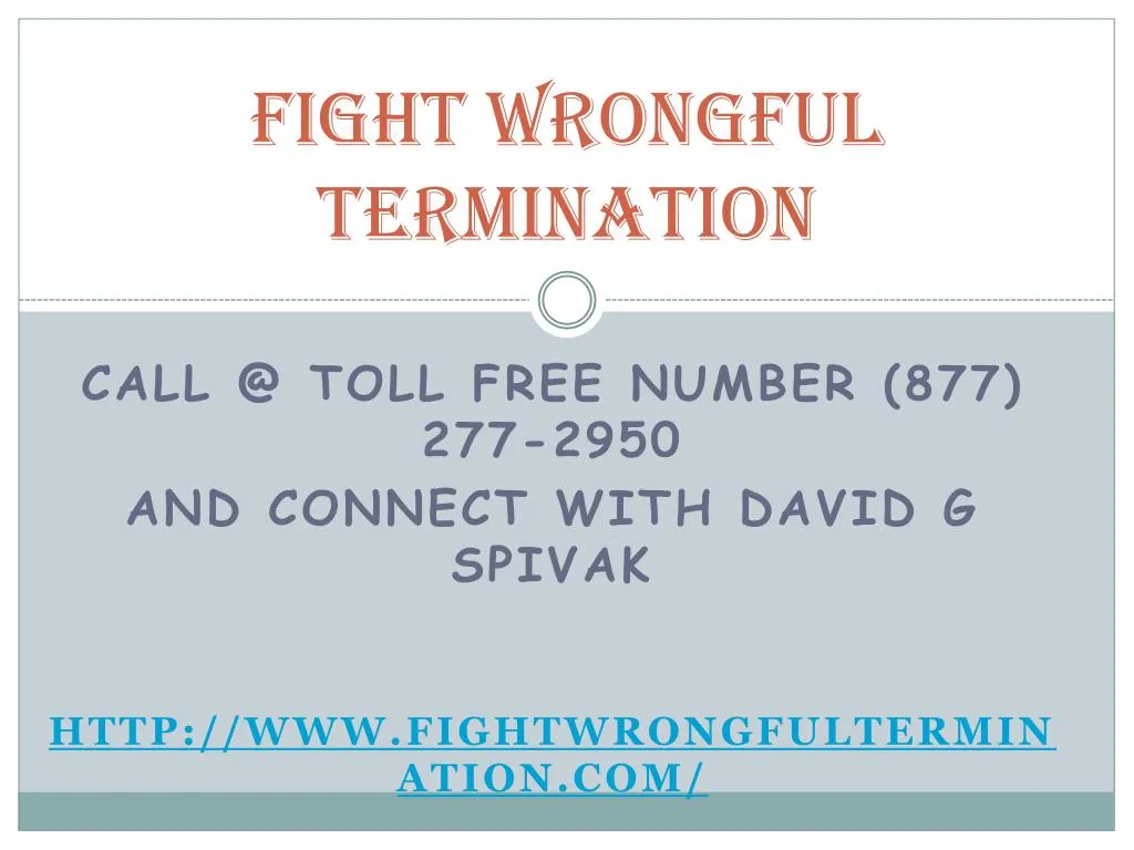 fight wrongful termination