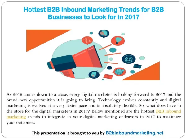 Hottest B2B Inbound Marketing Trends for B2B Businesses to Look for in 2017